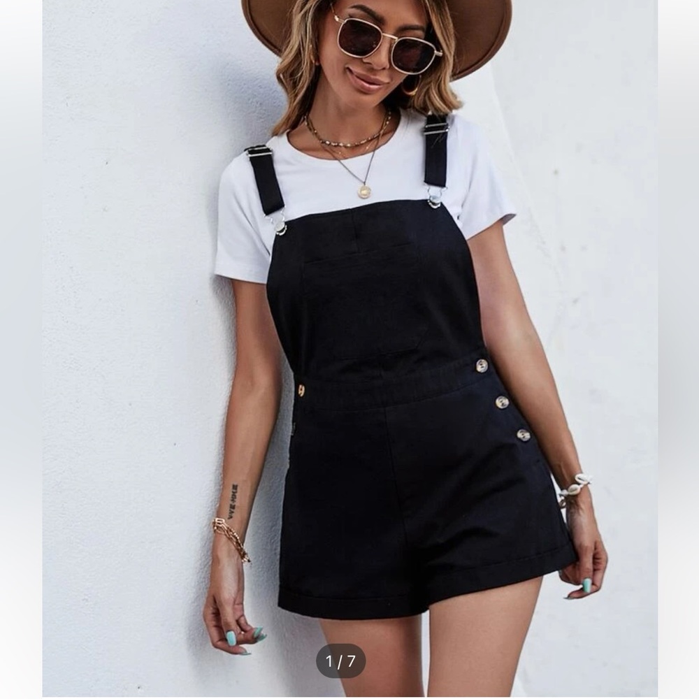 Black shorts overalls